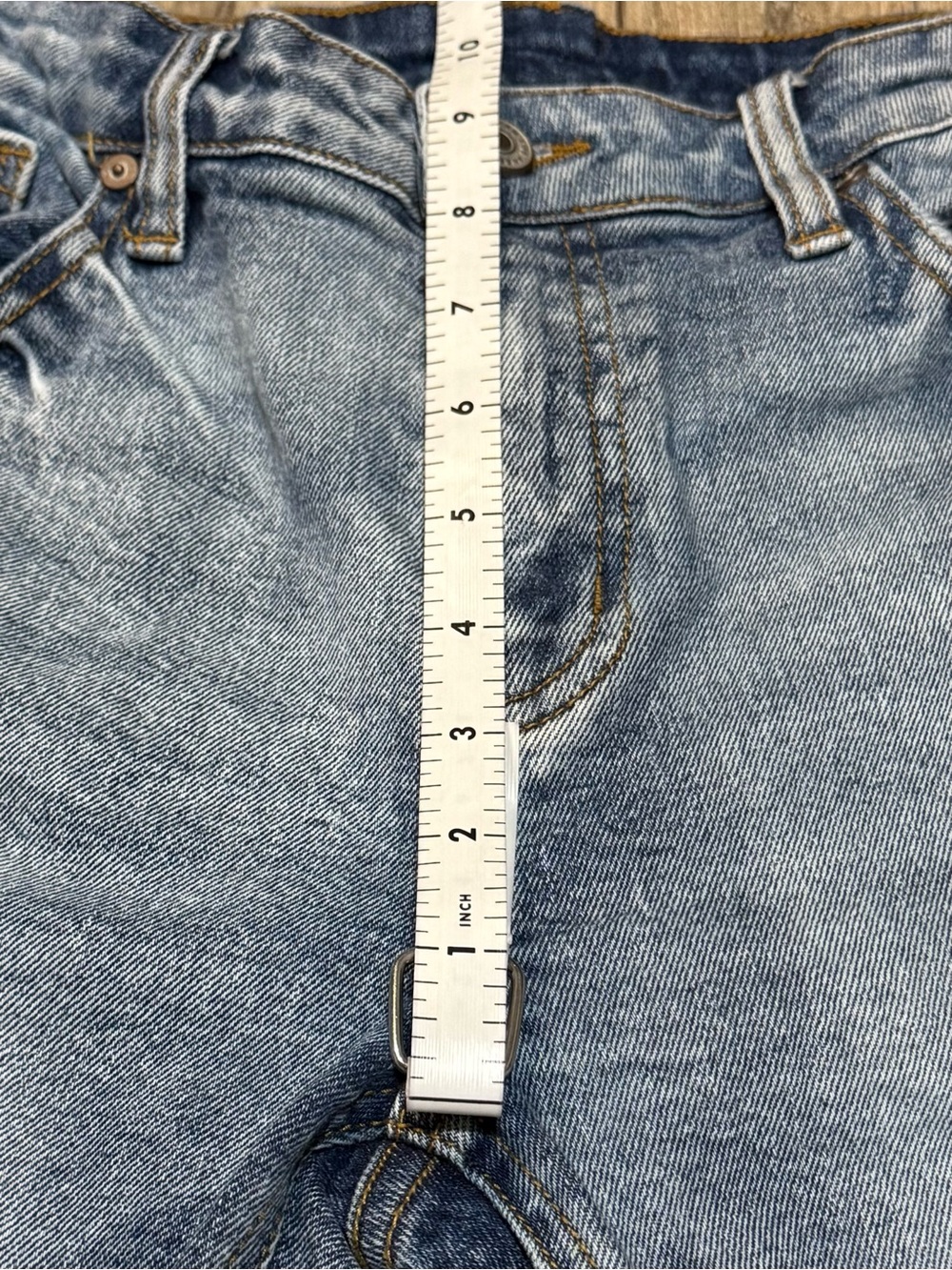 KanCan High Rise Distressed Straight Leg Jeans Raw Hem Size 27 - Picture 12 of 14